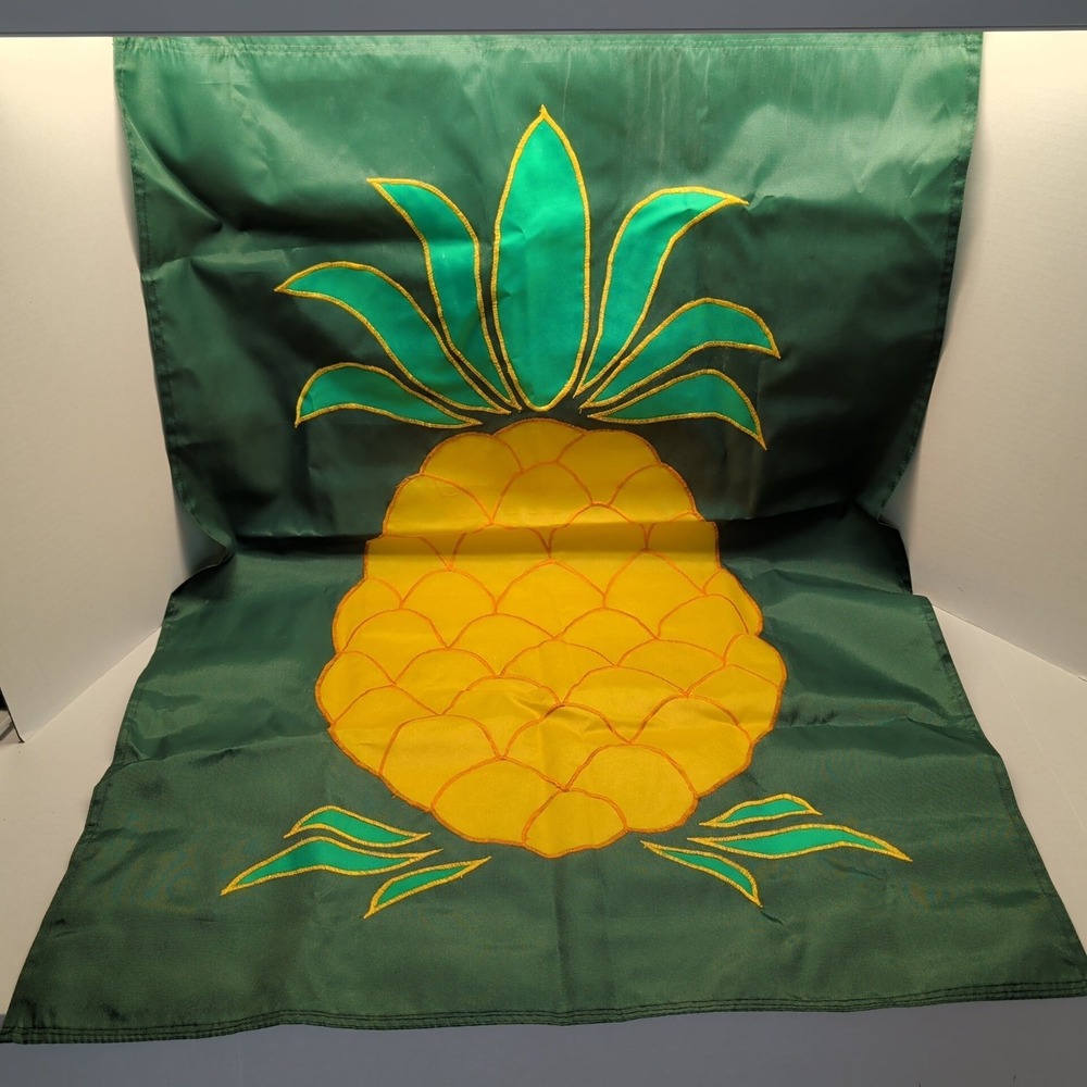 Pineapple House Flag Green Yellow 28"x44" Double Sided Nylon